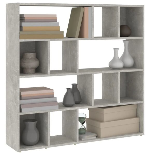 Ormarić za knjige / Paravan - Sobna pregrada boja betona 105x24x102 cm - Beton siva 1 1 Beton siva