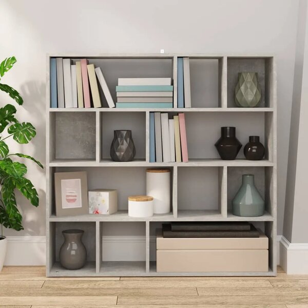 Ormarić za knjige / Paravan - Sobna pregrada boja betona 105x24x102 cm - Beton siva 1 1 Beton siva