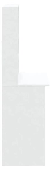 Radni stol s policama bijeli 102x45x148 cm konstruirano drvo - Bijela Bijela