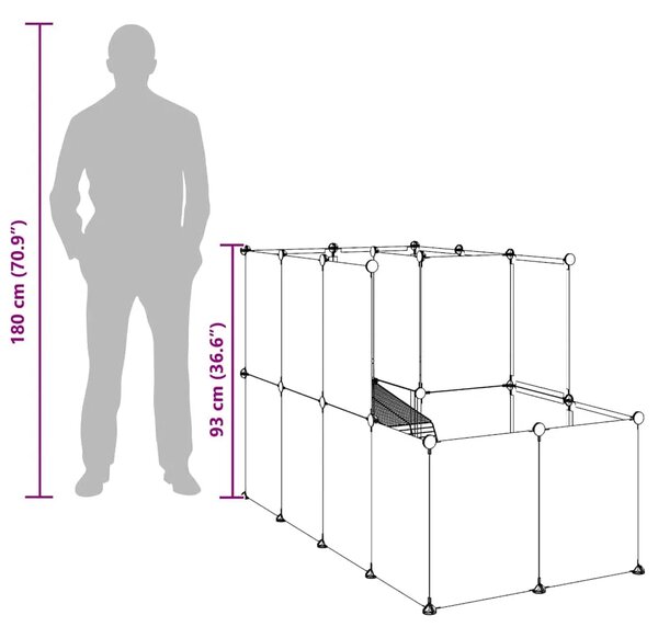 Kavez za male životinje prozirni 142 x 74 x 93 cm PP i čelik - Transparentan Transparentan