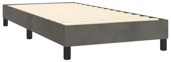 Box spring krevet s madracem tamnosivi 100x200 cm baršunasti - Tamno siva 100 x 200 cm Dizajn s gumbima Tamno siva