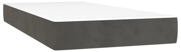 Box spring krevet s madracem tamnosivi 90x190 cm baršunasti - Tamno siva 90 x 190 cm 35 cm Tamno siva