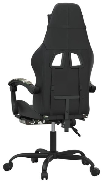 Gaming stolica s osloncem za noge crno-maskirna od umjetne kože - Crna i maskirna 1 Sa naslonom za noge Crna i maskirna