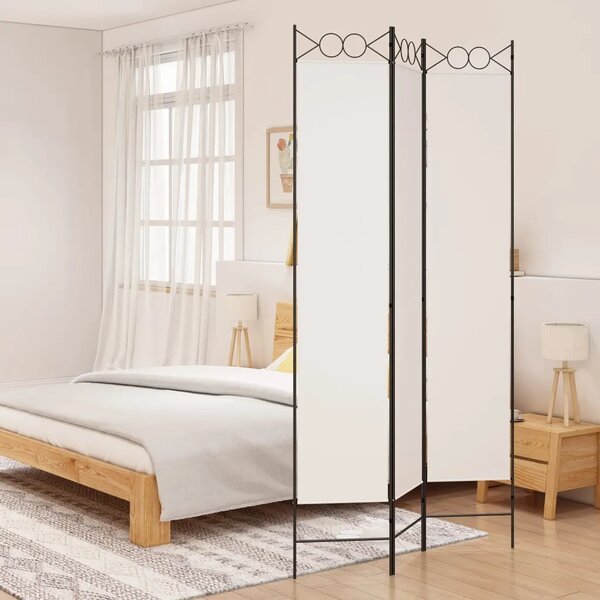 Paravan - Sobna pregrada s 3 panela bijela 120x220 cm od tkanine - Bijela 120 x 220 cm 1 1