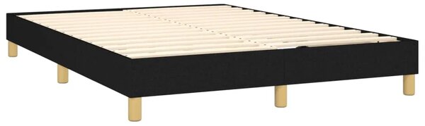 Boxspring - Krevet s oprugama i madracem crni 140x200 cm od tkanine - Crna 140 x 200 cm Dizajn s gumbima Crna