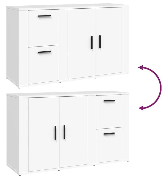 Komoda bijela 100 x 33 x 59 5 cm od konstruiranog drva - Bijela 1 Bijela