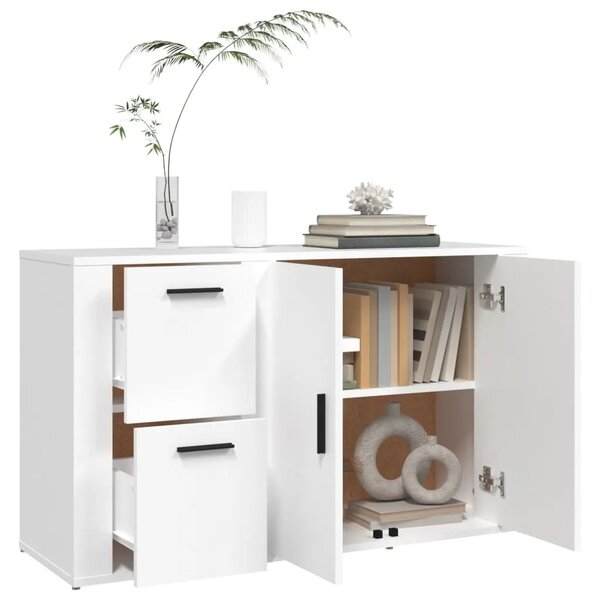 Komoda bijela 100 x 33 x 59 5 cm od konstruiranog drva - Bijela 1 Bijela