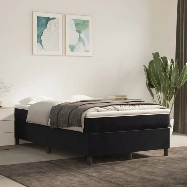 Box spring krevet s madracem crni 120 x 200 cm baršunasti - Crna 120 x 200 cm 35 cm Crna
