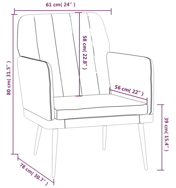 Fotelja crna 61 x 78 x 80 cm od umjetne kože - Crna 1 Crna