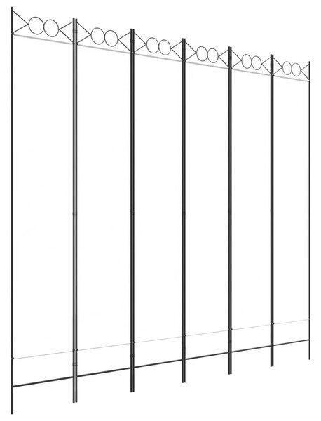 Paravan - Sobna pregrada sa 6 panela bijela 240x220 cm od tkanine - Bijela 240 x 220 cm 1 1
