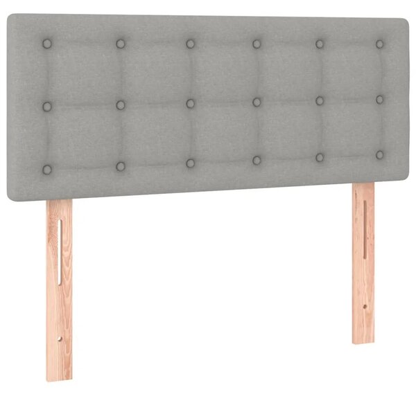 Krevet box spring s madracem LED svjetlosivi 100x200 cm tkanina - Svjetlosiva 100 x 200 cm gumbi Svjetlosiva