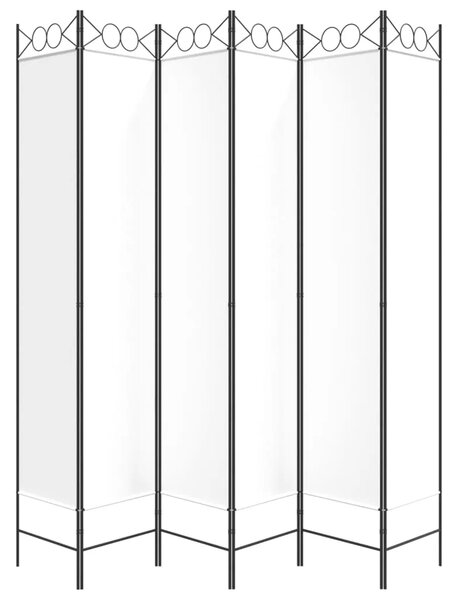 Paravan - Sobna pregrada sa 6 panela bijela 240x220 cm od tkanine - Bijela 240 x 220 cm 1 1