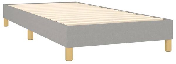 Krevet box spring s madracem LED svjetlosivi 100x200 cm tkanina - Svjetlosiva 100 x 200 cm gumbi Svjetlosiva