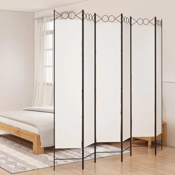 Paravan - Sobna pregrada sa 6 panela bijela 240x220 cm od tkanine - Bijela 240 x 220 cm 1 1