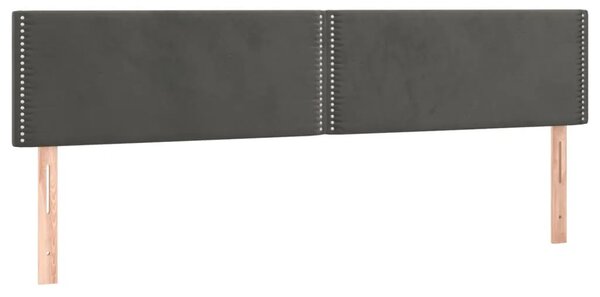 Krevet box spring s madracem LED tamnosivi 200x200 cm baršun - Tamno siva 200 x 200 cm Obično s čavlima Tamno siva