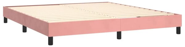 Boxspring - Krevet s oprugama i madracem ružičasti 160x200 cm baršunasti - Ružičasta 160 x 200 cm Gladak dizajn Ružičasta