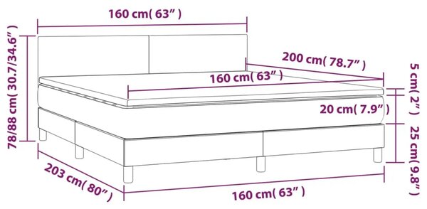 Boxspring - Krevet s oprugama i madracem ružičasti 160x200 cm baršunasti - Ružičasta 160 x 200 cm Gladak dizajn Ružičasta