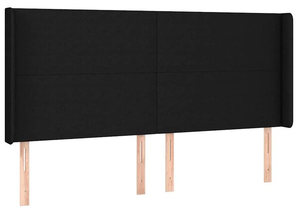 Krevet box spring s madracem LED crni 200x200 cm od tkanine - Crna 200 x 200 cm Gladak dizajn Crna
