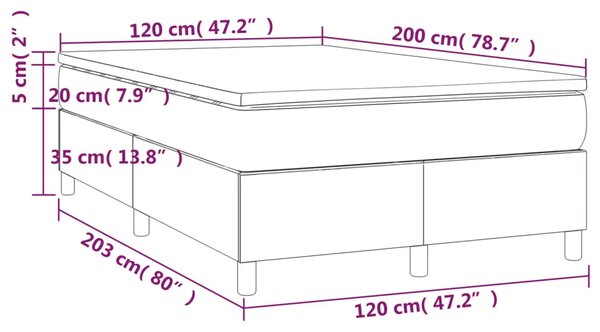 Box spring krevet s madracem crni 120 x 200 cm baršunasti - Crna 120 x 200 cm 35 cm Crna
