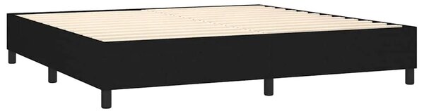 Krevet box spring s madracem LED crni 200x200 cm od tkanine - Crna 200 x 200 cm Gladak dizajn Crna