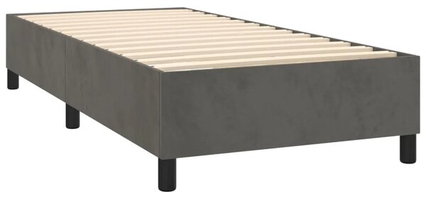 Box spring krevet s madracem tamnosivi 90x190 cm baršunasti - Tamno siva 90 x 190 cm 35 cm Tamno siva