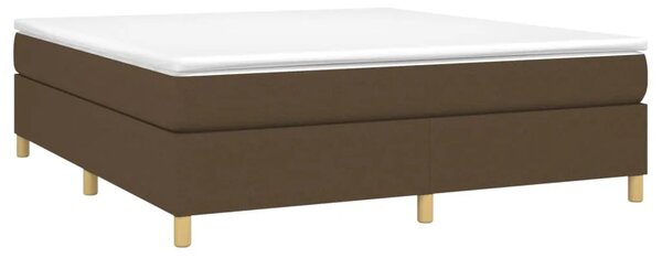 Boxspring - Krevet s oprugama i madracem tamnosmeđi 160x200 cm tkanina - Tamno smeđa 160 x 200 cm 35 cm Tamno smeđa