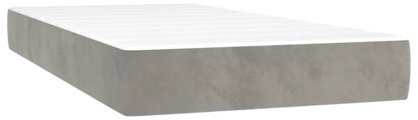 Madrac s oprugama srednje tvrdoće svjetlosivi 100x200x20 cm baršunasti - Svjetlosiva 100 x 200 cm 1 Svjetlosiva