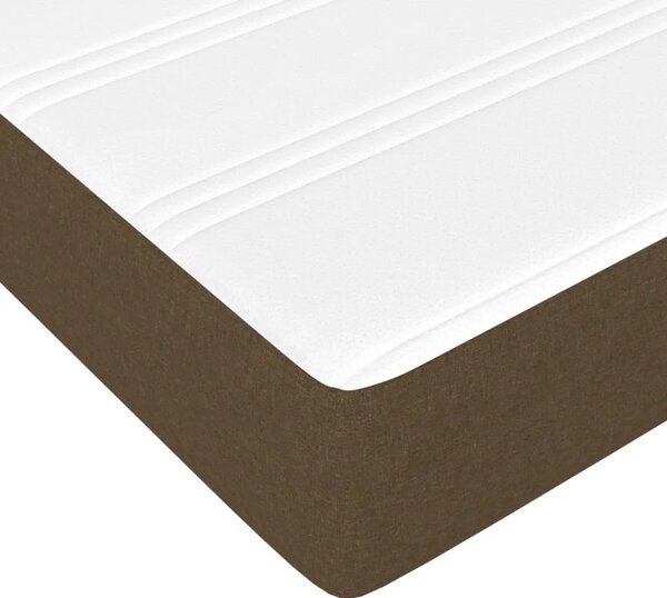 Boxspring - Krevet s oprugama i madracem tamnosmeđi 160x200 cm tkanina - Tamno smeđa 160 x 200 cm 35 cm Tamno smeđa