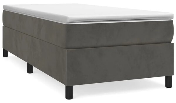 Box spring krevet s madracem tamnosivi 90x190 cm baršunasti - Tamno siva 90 x 190 cm 35 cm Tamno siva