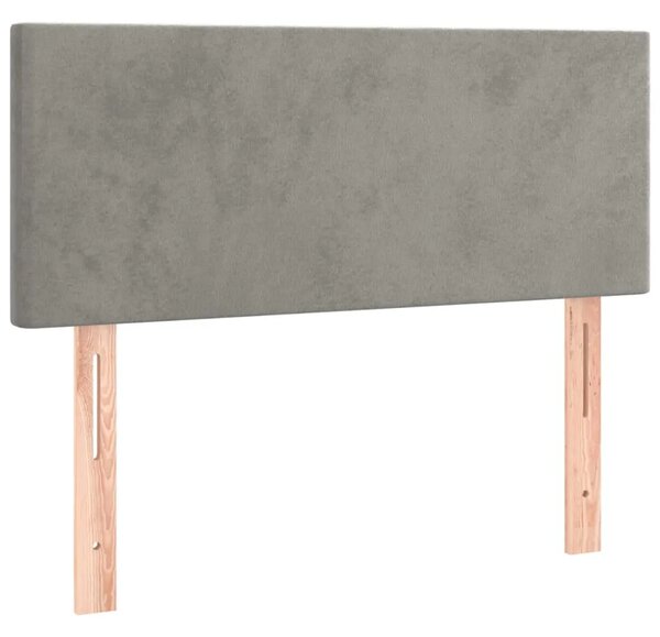 Box spring krevet s madracem svjetlosivi 90x190 cm baršunasti - Svjetlosiva 90 x 200 cm Gladak dizajn Svjetlosiva