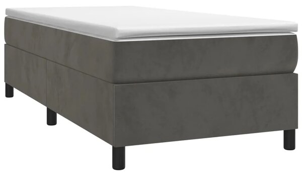 Box spring krevet s madracem tamnosivi 90x190 cm baršunasti - Tamno siva 90 x 190 cm 35 cm Tamno siva