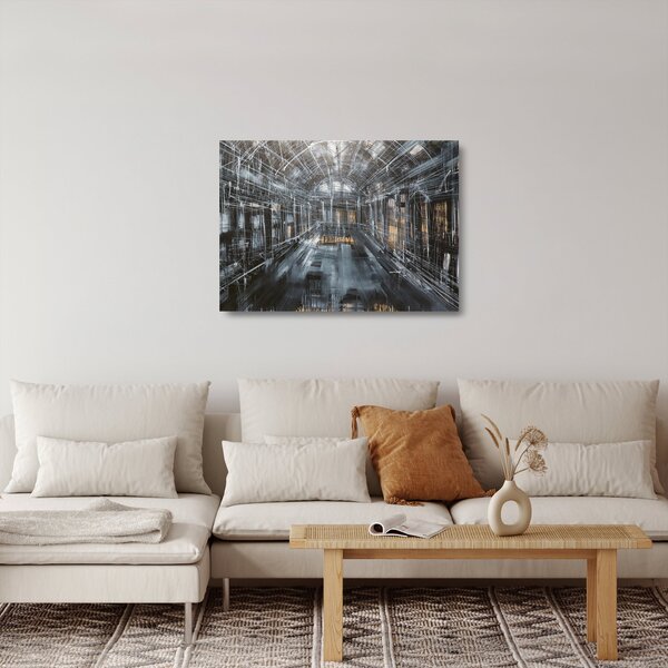 Staklena slika interijera stare zgrade (70x50 cm)