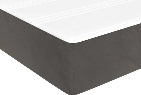 Box spring krevet s madracem tamnosivi 90x190 cm baršunasti - Tamno siva 90 x 190 cm 35 cm Tamno siva