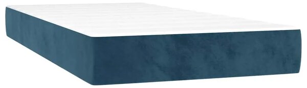 Box spring krevet s madracem tamnoplavi 90x200 cm baršunasti - Tamno plava 90 x 200 cm Gladak dizajn Tamno plava