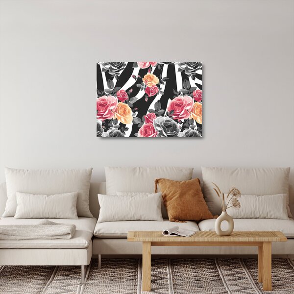 Staklena slika procvjetalih ruža (70x50 cm)