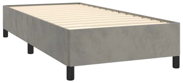 Box spring krevet s madracem svjetlosivi 80 x 200 cm baršunasti - Svjetlosiva 80 x 200 cm Okomite pruge Svjetlosiva