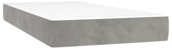 Box spring krevet s madracem svjetlosivi 80 x 200 cm baršunasti - Svjetlosiva 80 x 200 cm Okomite pruge Svjetlosiva