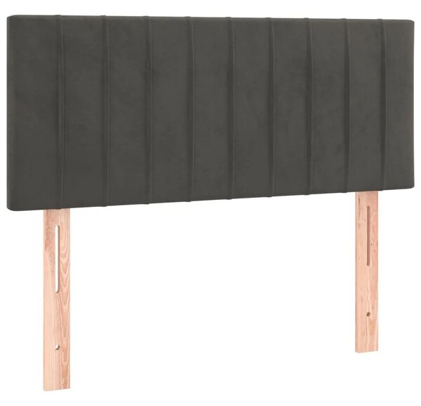 Box spring krevet s madracem tamnosivi 100x200 cm baršunasti - Tamno siva 100 x 200 cm Okomite pruge Tamno siva
