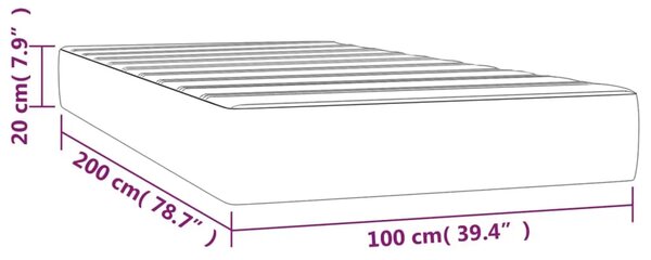 Madrac s oprugama srednje tvrdoće svjetlosivi 100x200x20 cm baršunasti - Svjetlosiva 100 x 200 cm 1 Svjetlosiva
