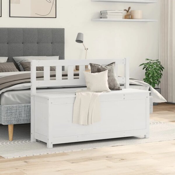 Klupa bijela 110 x 41 x 76 5 cm od masivne borovine - Bijela 110 x 41 x 76.5 cm Bijela 110 x 41 x 76.5 cm