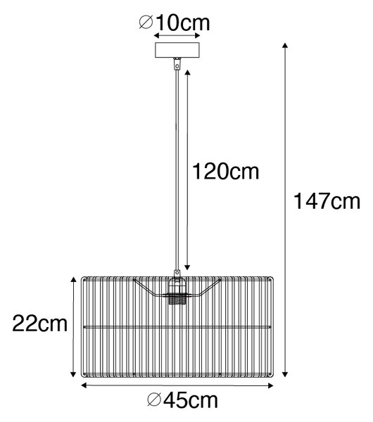 Orijentalna viseća svjetiljka od ratana 45 cm - Maud