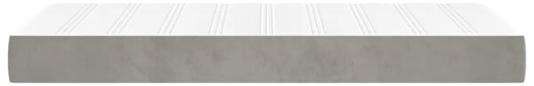 Madrac s oprugama srednje tvrdoće svjetlosivi 100x200x20 cm baršunasti - Svjetlosiva 100 x 200 cm 1 Svjetlosiva