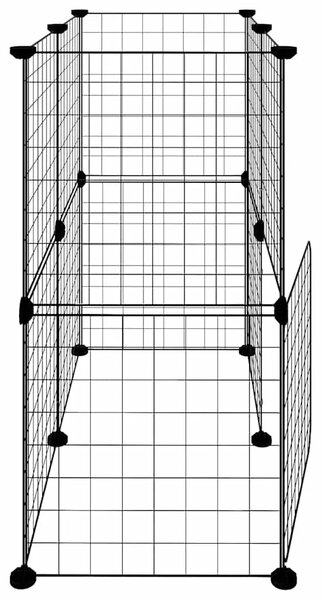 Kavez za ljubimce s 12 panela i vratima crni 70 x 35 x 70 cm čelični - 4.3 x 4.3 cm 12 panela sa vratima 4 3 x 4 3 cm 12 panela