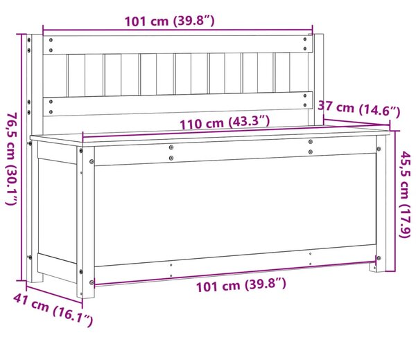 Klupa bijela 110 x 41 x 76 5 cm od masivne borovine - Bijela 110 x 41 x 76.5 cm Bijela 110 x 41 x 76.5 cm