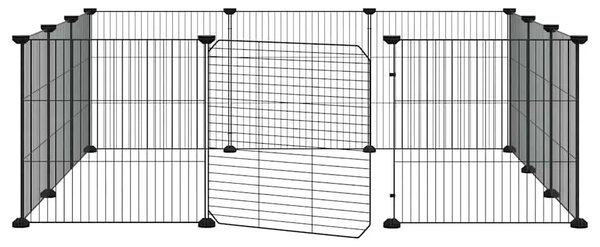 Kavez za kućne ljubimce s 12 panela i vratima crni 105x105x35 cm čelik - 13.3 x 1.5 cm 12 panela sa vratima 13 3 x 1 5 cm 12 pan