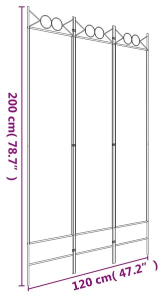 Paravan - Sobna pregrada s 3 panela antracit 120 x 200 cm od tkanine - Antracit 120 x 200 cm 1 1