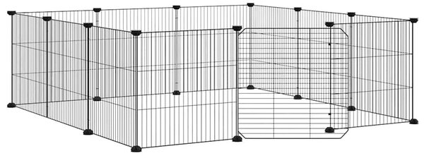 Kavez za kućne ljubimce s 12 panela i vratima crni 105x105x35 cm čelik - 13.3 x 1.5 cm 12 panela sa vratima 13 3 x 1 5 cm 12 pan
