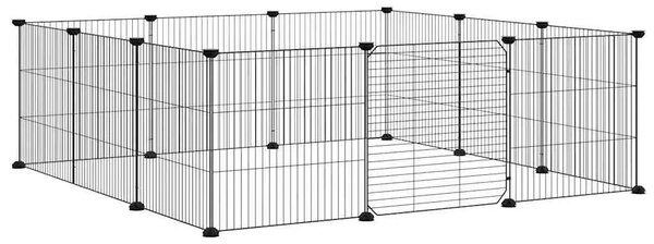 Kavez za kućne ljubimce s 12 panela i vratima crni 105x105x35 cm čelik - 13.3 x 1.5 cm 12 panela sa vratima 13 3 x 1 5 cm 12 pan