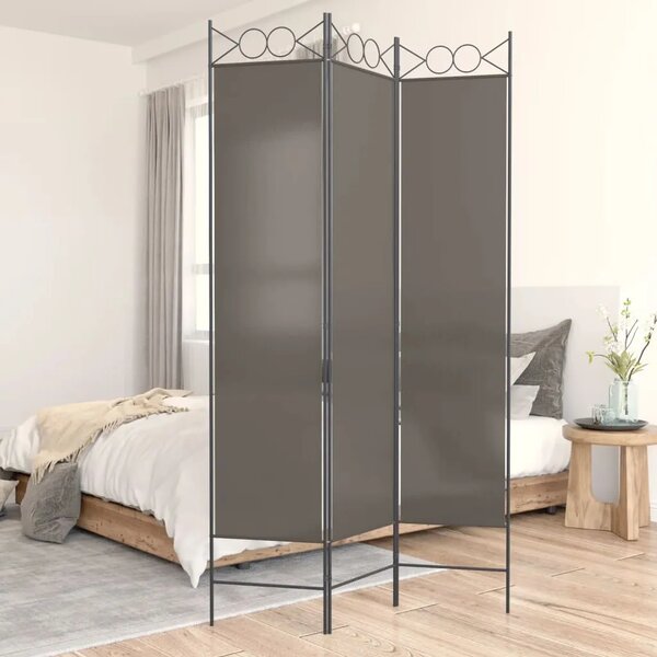 Paravan - Sobna pregrada s 3 panela antracit 120 x 200 cm od tkanine - Antracit 120 x 200 cm 1 1