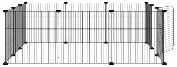 Kavez za kućne ljubimce s 12 panela i vratima crni 105x105x35 cm čelik - 13.3 x 1.5 cm 12 panela sa vratima 13 3 x 1 5 cm 12 pan
